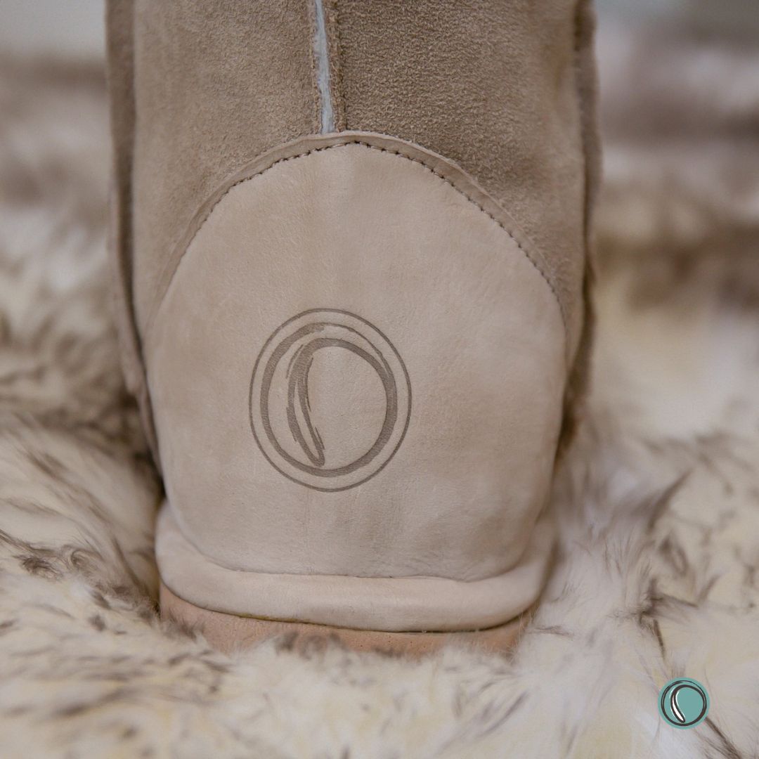 Hugg Boots | Mid-Calf | Stone | Sheepskin & Suede Boots | MADE TO ORDER