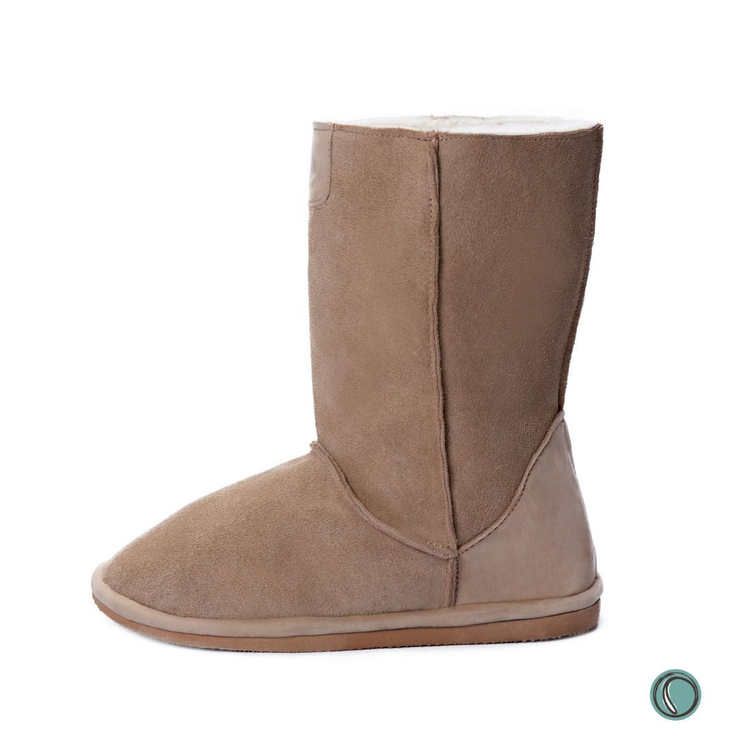 Hugg Boots | Mid-Calf | Stone | Sheepskin & Suede Boots | MADE TO ORDER