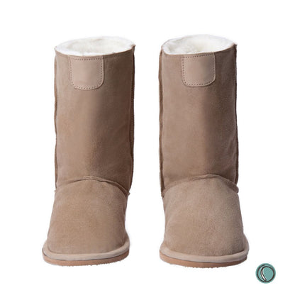 Hugg Boots | Mid-Calf | Stone | Sheepskin & Suede Boots | MADE TO ORDER