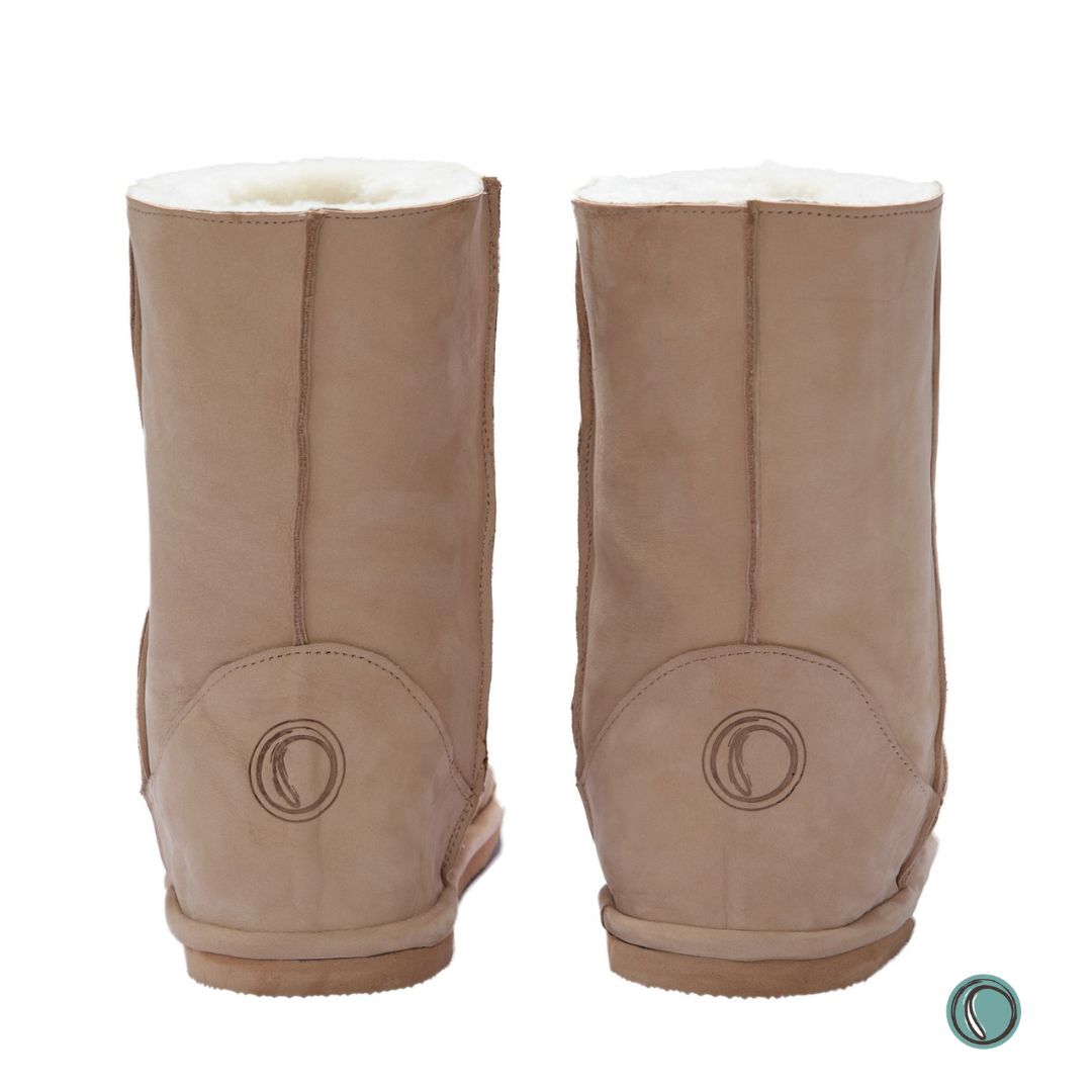 Hugg Boots | Mid-Calf | Stone | Sheepskin & Leather Boots | MADE TO ORDER