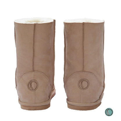 Hugg Boots | Mid-Calf | Stone | Sheepskin & Leather Boots | MADE TO ORDER