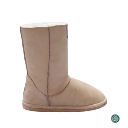 Hugg Boots | Mid-Calf | Stone | Sheepskin & Leather Boots | MADE TO ORDER