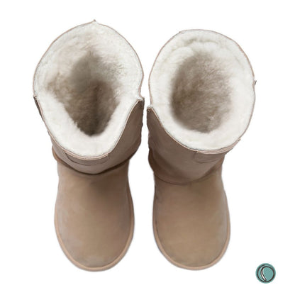 Hugg Boots | Mid-Calf | Stone | Sheepskin & Leather Boots | MADE TO ORDER