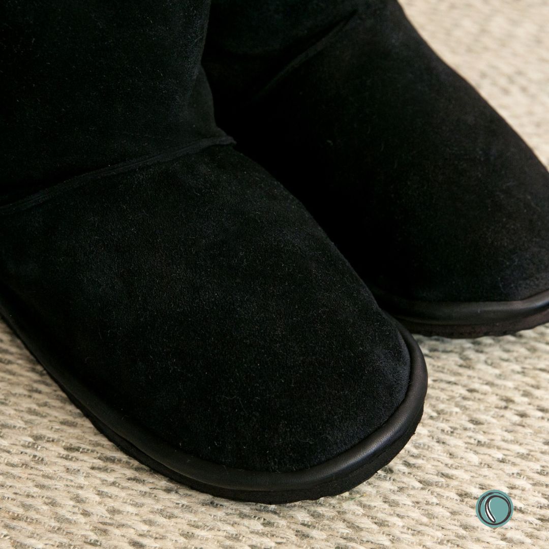 Hugg Boots | Mid-Calf | Black & Cheetah | Sheepskin & Suede Boots | MADE TO ORDER