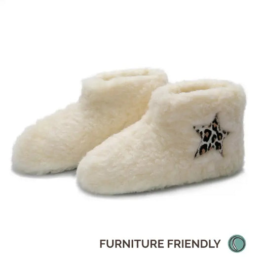 Low Igloo Star Slippers | Cream | Wool Lining