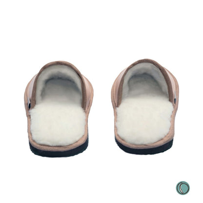 Mule Binding Collar Slippers | Slip-On | Ballet Pink | Leather & Sheepskin