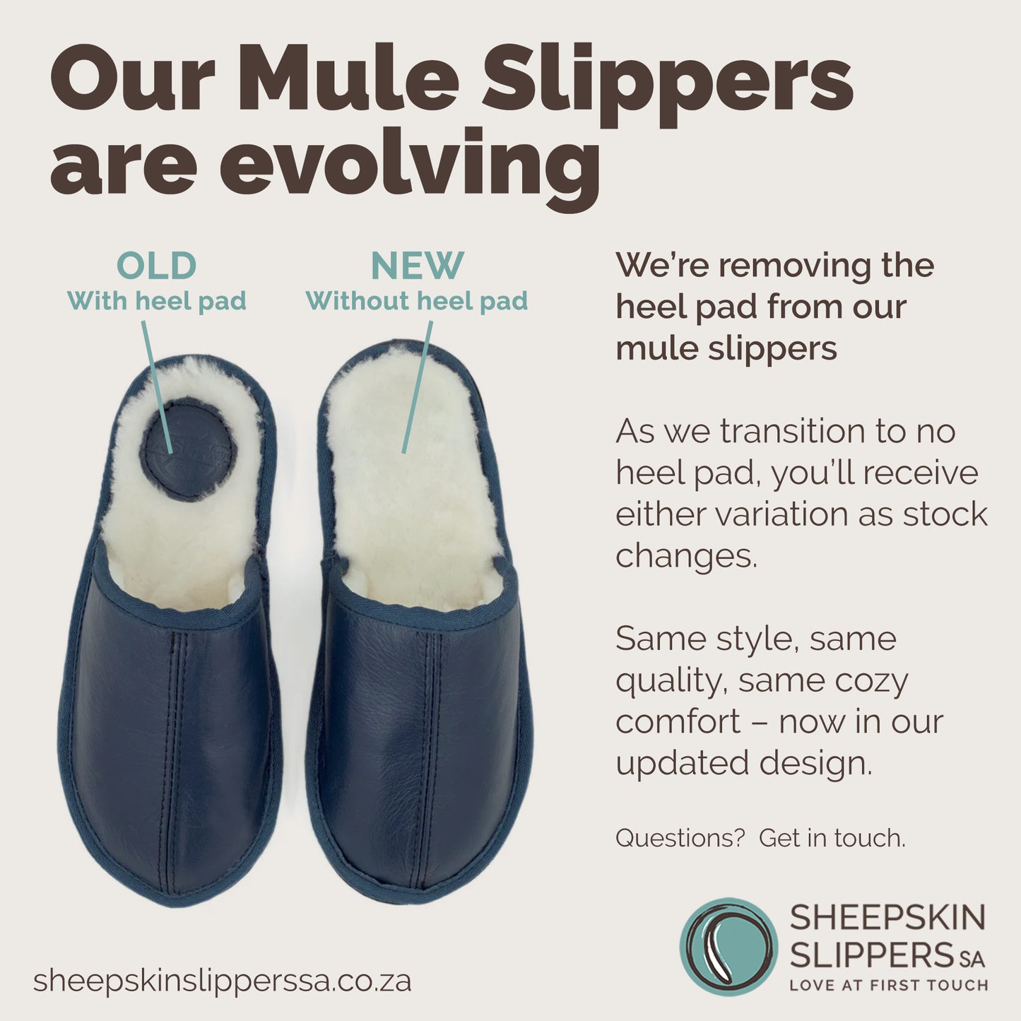 Mule Binding Collar Slippers | Slip-On | Navy Blue | Leather & Sheepskin