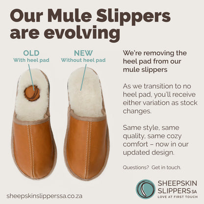 Mule Binding Collar Slippers | Slip-On | Toffee | Leather & Sheepskin