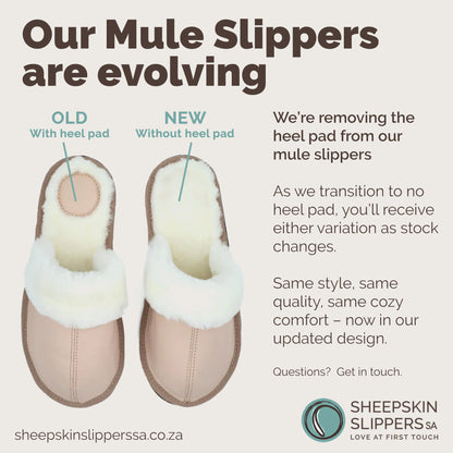Mule Wool Collar Slipper | Slip-On | Ballet Pink | Leather & Sheepskin