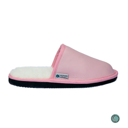 Mule Binding Collar Slippers | Slip-On | Rosy Pink | Leather & Sheepskin
