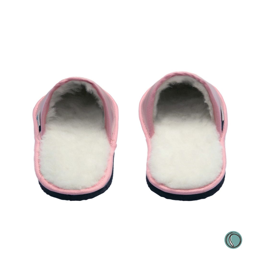 Mule Binding Collar Slippers | Slip-On | Rosy Pink | Leather & Sheepskin