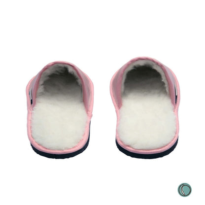 Mule Binding Collar Slippers | Slip-On | Rosy Pink | Leather & Sheepskin