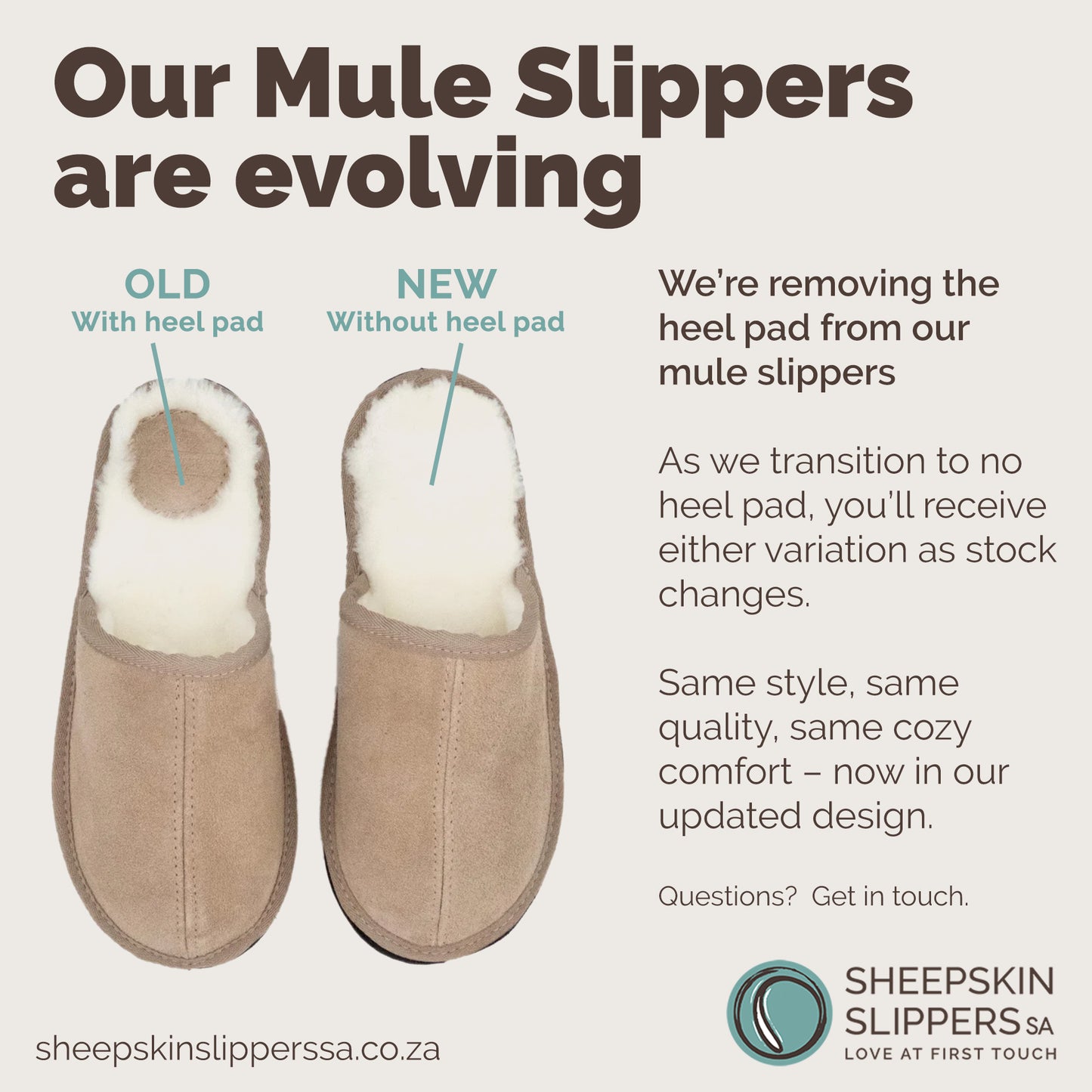 Mule Binding Collar Slippers | Slip-On | Stone | Suede & Sheepskin