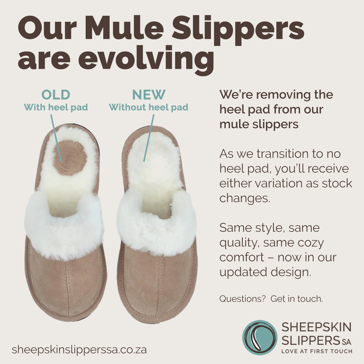 Mule Wool Collar Slippers | Slip-On | Stone | Suede & Sheepskin