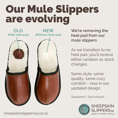 Mule Binding Collar Slippers | Slip-On | Gingerbread | Leather & Sheepskin