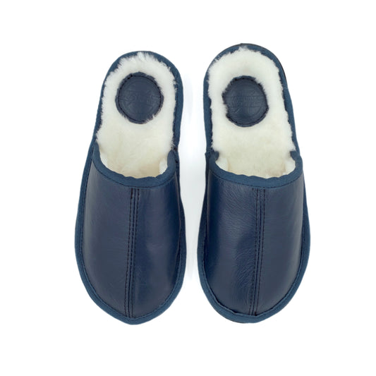 Mule | Navy Blue | Leather