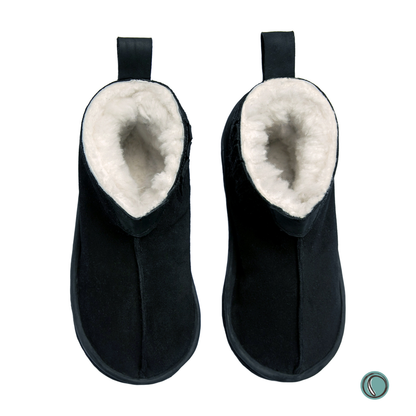 Shushu Ankle Boots | Black | Sheepskin & Suede