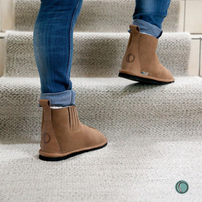 Shushu Ankle Boots | Chestnut | Sheepskin & Suede | MADE TO ORDER