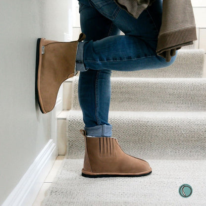 Shushu Ankle Boots | Chestnut | Sheepskin & Suede | MADE TO ORDER