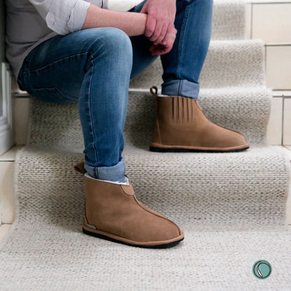 Shushu Ankle Boots | Chestnut | Sheepskin & Suede | MADE TO ORDER