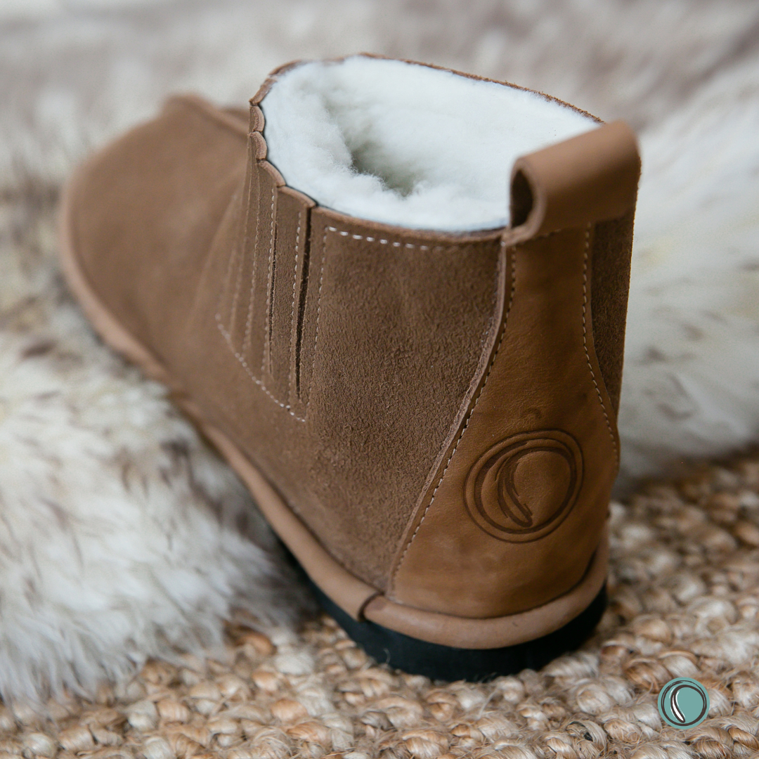 Shushu Ankle Boots | Chestnut | Sheepskin & Suede | MADE TO ORDER
