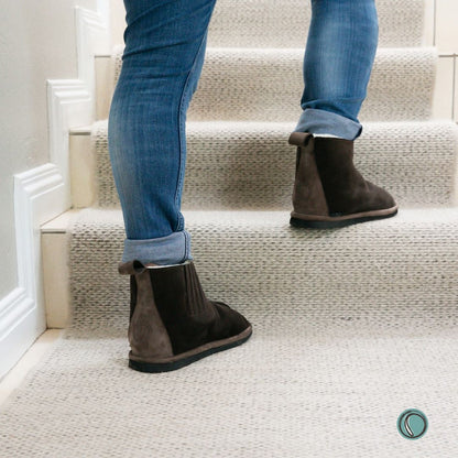 Shushu Ankle Boots | Chocolate | Sheepskin & Suede | MADE TO ORDER