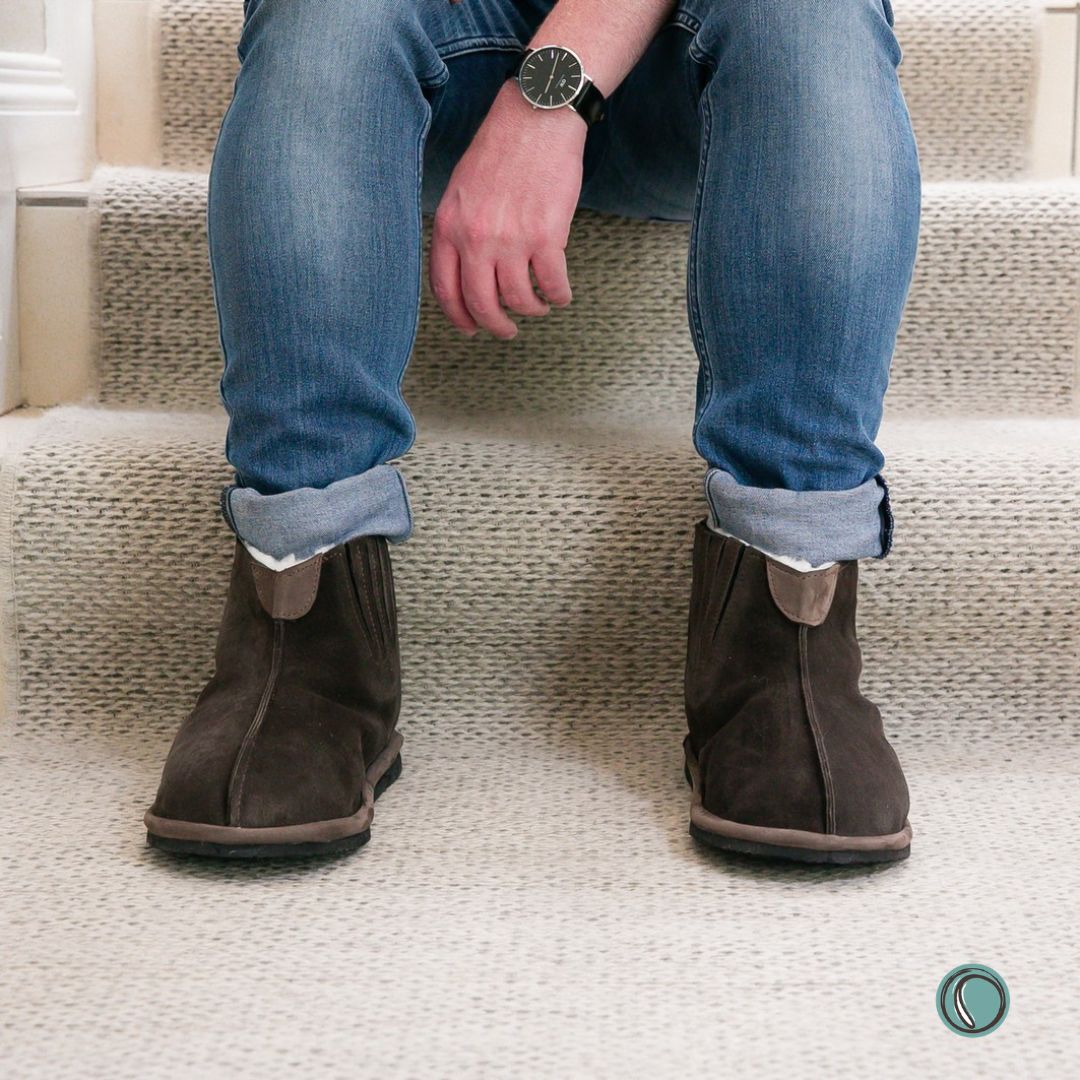 Shushu Ankle Boots | Chocolate | Sheepskin & Suede | MADE TO ORDER