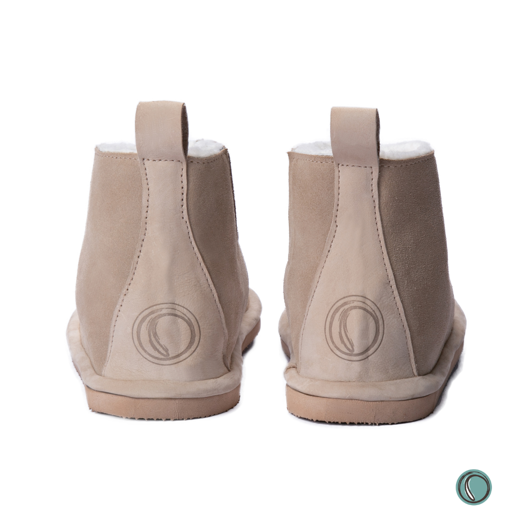 Shushu Ankle Boots | Stone | Sheepskin & Suede