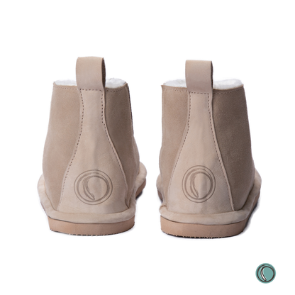 Shushu Ankle Boots | Stone | Sheepskin & Suede