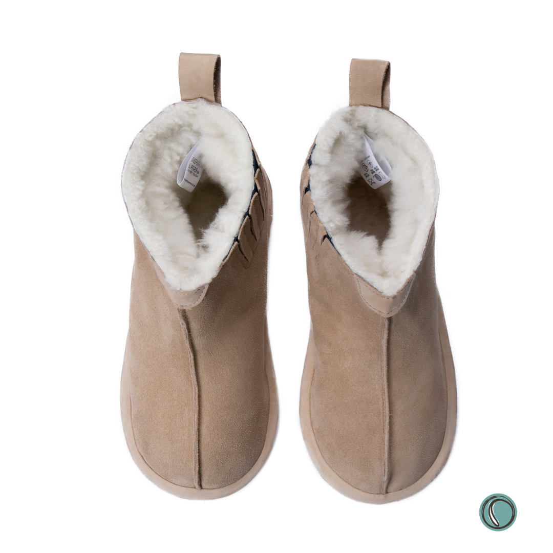 Shushu Ankle Boots | Stone | Sheepskin & Suede