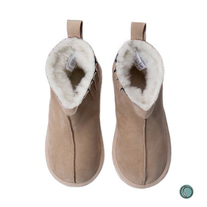 Shushu Ankle Boots | Stone | Sheepskin & Suede