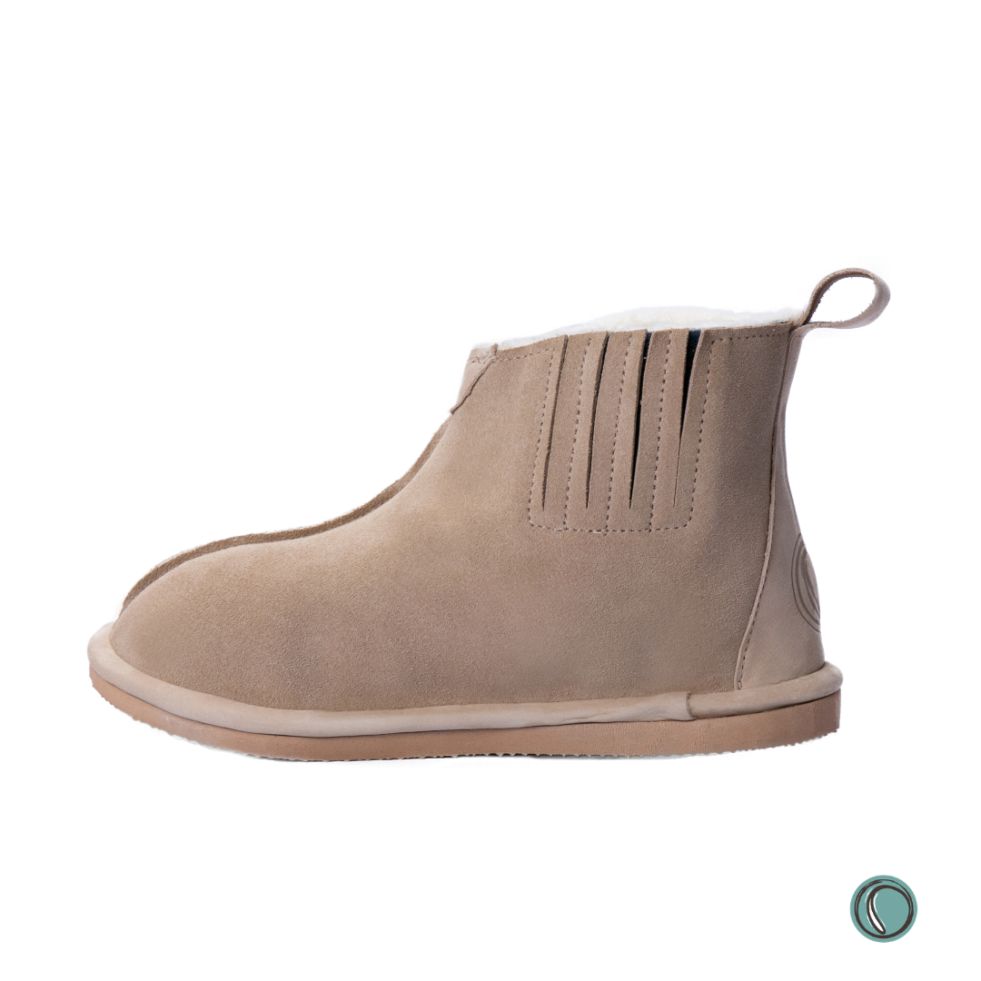 Shushu Ankle Boots | Stone | Sheepskin & Suede