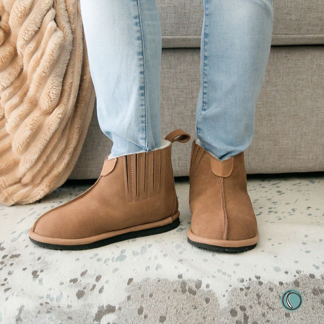 Shushu Ankle Boots | Chestnut | Sheepskin & Suede | MADE TO ORDER
