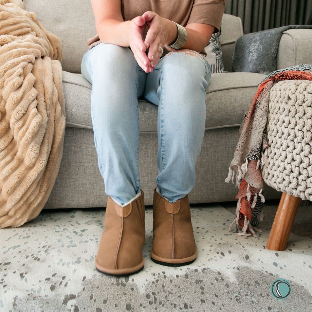 Shushu Ankle Boots | Chestnut | Sheepskin & Suede | MADE TO ORDER