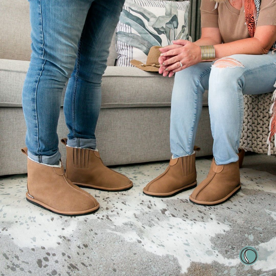 Shushu Ankle Boots | Chestnut | Sheepskin & Suede | MADE TO ORDER