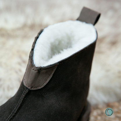 Shushu Ankle Boots | Chocolate | Sheepskin & Suede | MADE TO ORDER