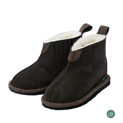 Shushu Ankle Boots | Chocolate | Sheepskin & Suede | MADE TO ORDER