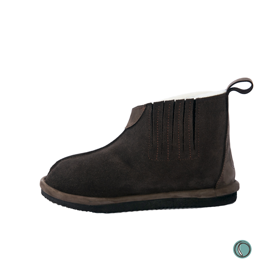 Shushu Ankle Boots | Chocolate | Sheepskin & Suede | MADE TO ORDER