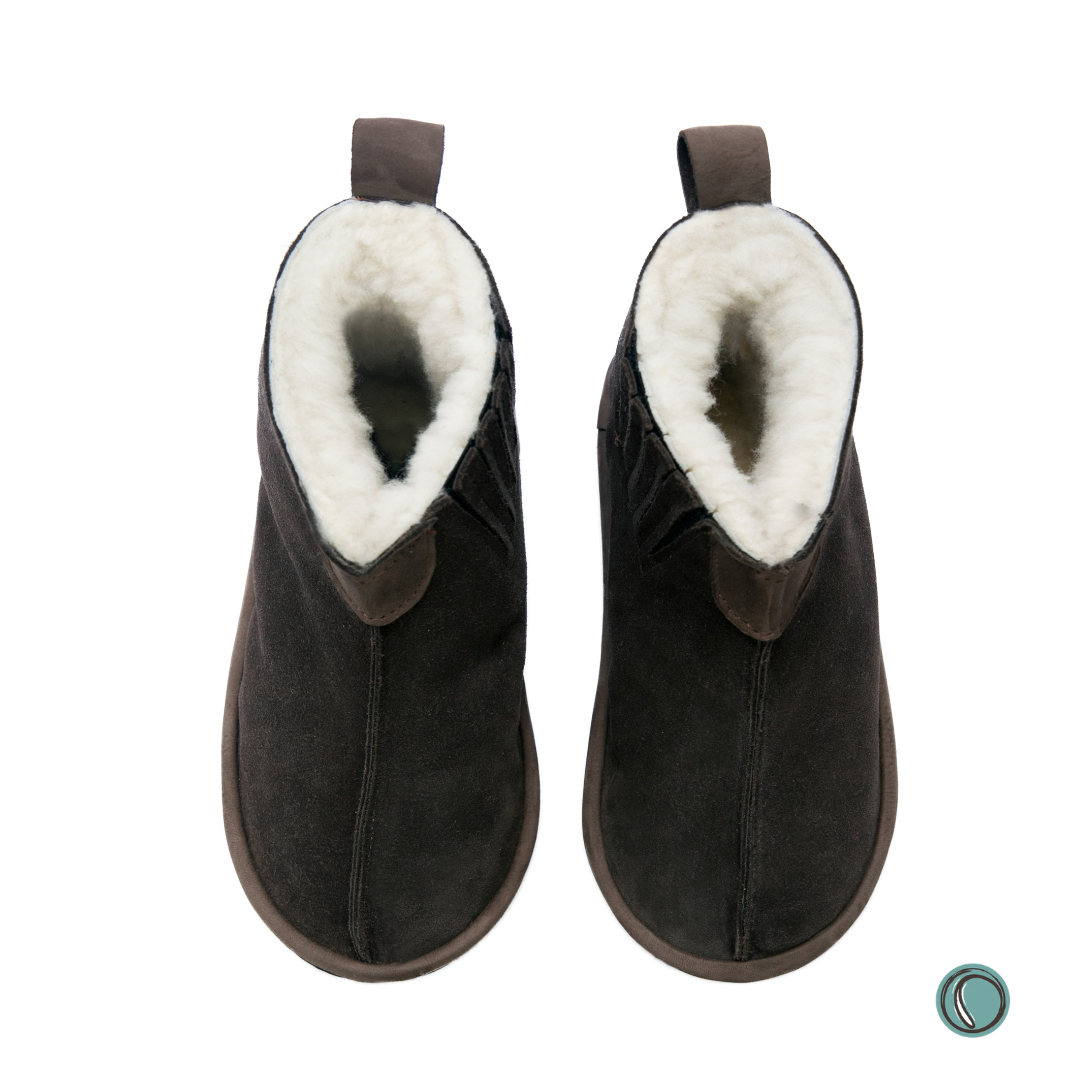 Shushu Ankle Boots | Chocolate | Sheepskin & Suede | MADE TO ORDER