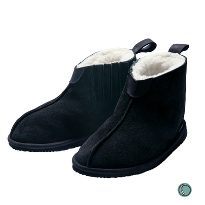 Shushu Ankle Boots | Black | Sheepskin & Suede