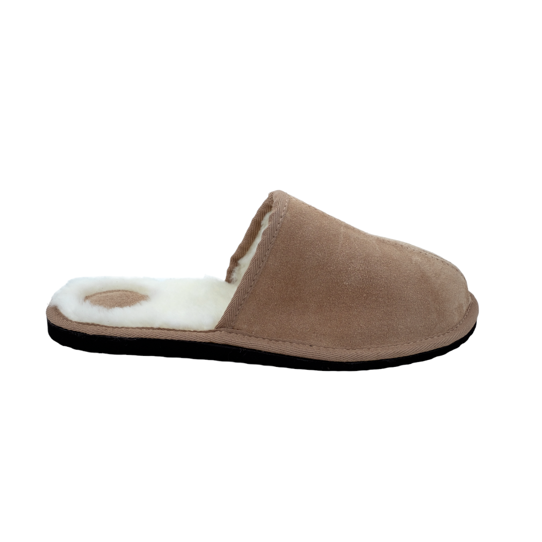 Tan top mule slippers