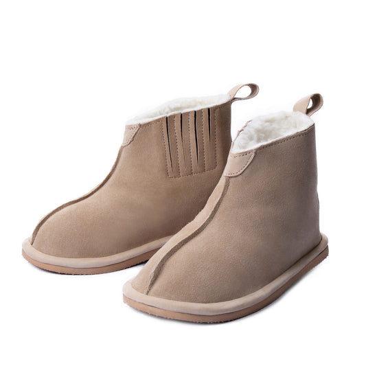 PRE-ORDER | Shushu Ankle Boots | Stone | Unisex Sheepskin & Suede Boots