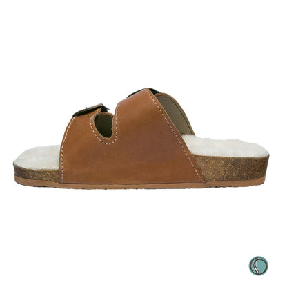 Flockie Sheepskin Sandals | Slip-On | Toffee | Sheepskin, Leather, Cork, Buckles | MADE TO ORDER