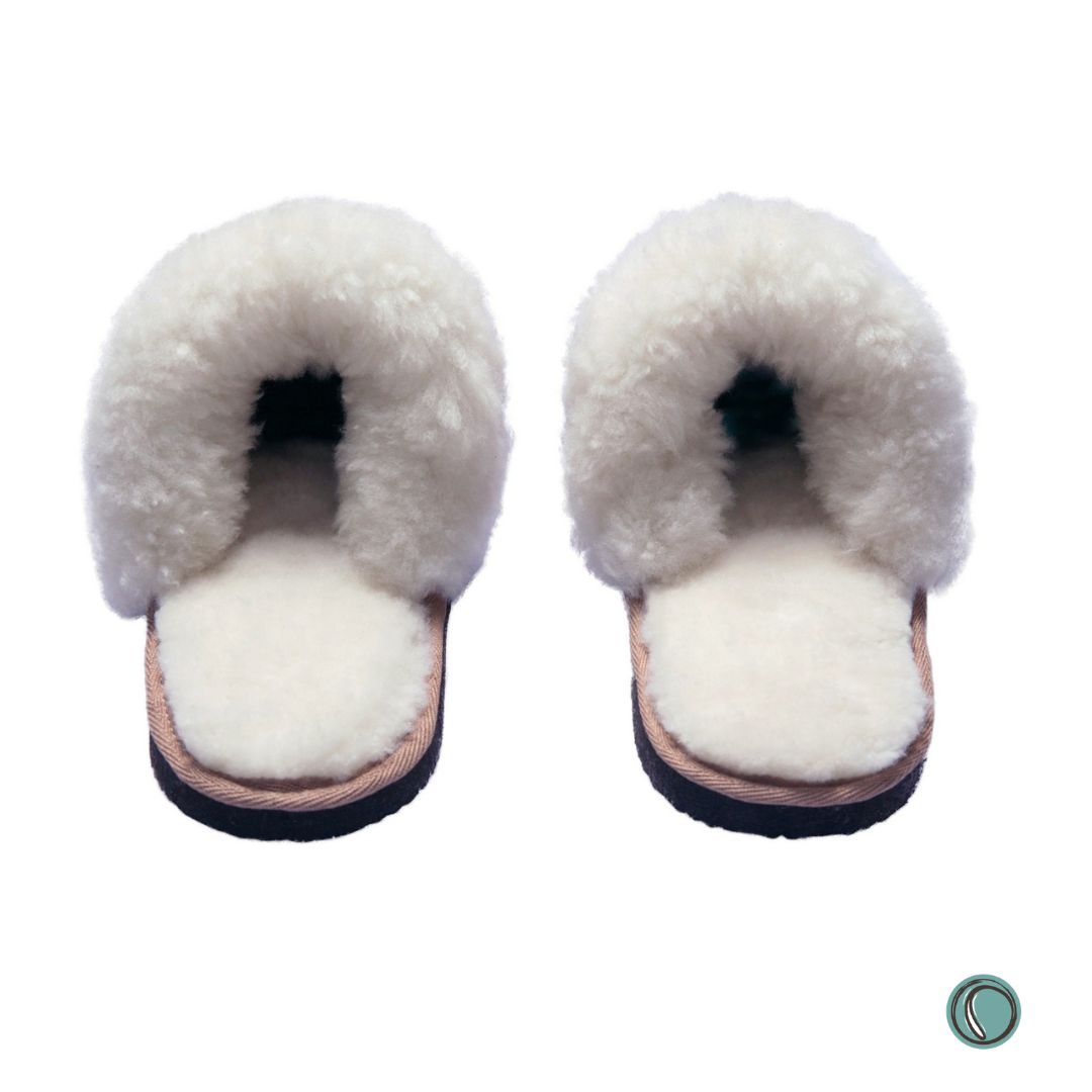 Mule Wool Collar Slipper | Slip-On | Ballet Pink | Leather & Sheepskin