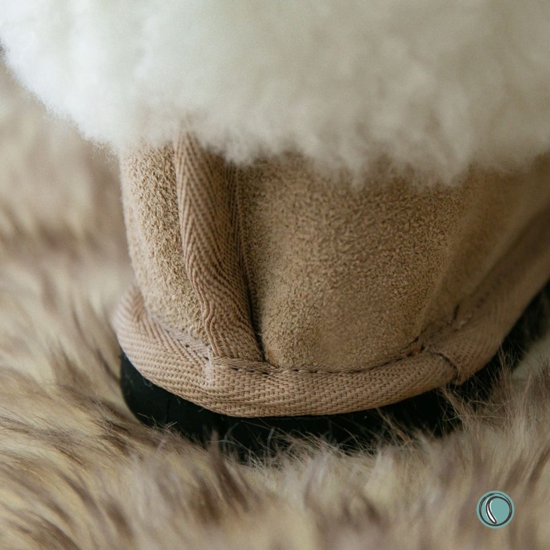 Cosy Shepherd Slippers | Stone | Suede & Sheepskin
