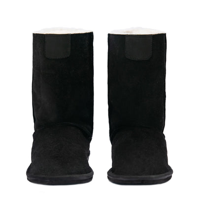 MADE TO ORDER | Hugg Boots | Mid-Calf | Black | Sheepskin & Suede Boots