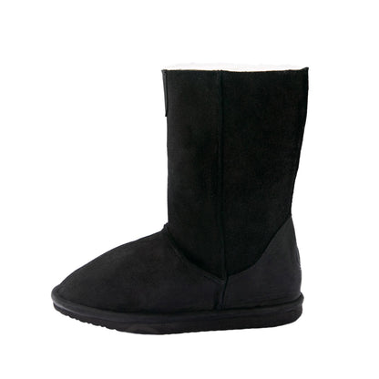 MADE TO ORDER | Hugg Boots | Mid-Calf | Black | Sheepskin & Suede Boots