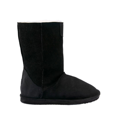 MADE TO ORDER | Hugg Boots | Mid-Calf | Black | Sheepskin & Suede Boots