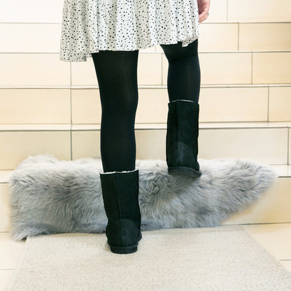 Hugg Boots | Mid-Calf | Black | Sheepskin & Suede Boots | MADE TO ORDER