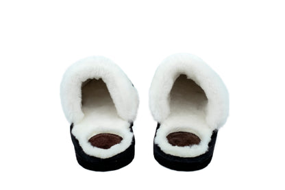 Mule | Chocolate | Suede | Wool Collar